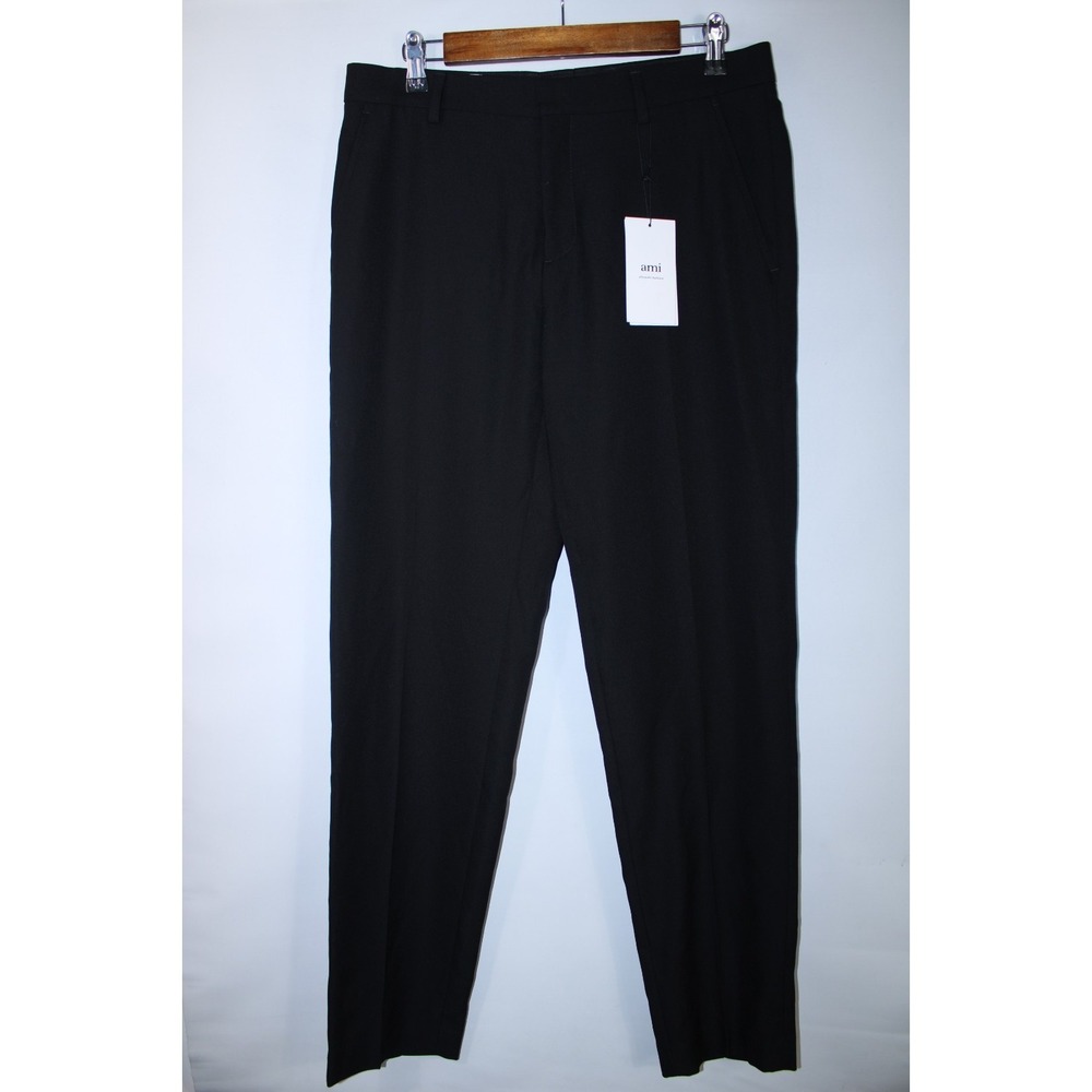 NWT AMI Alexandre Mattiussi Men's Size 38 (32 Waist) Black Wool Dress Pants